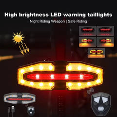 Wireless Bike Turn Signal Taillight with Remote – Rechargeable Cycling Rear Lamp