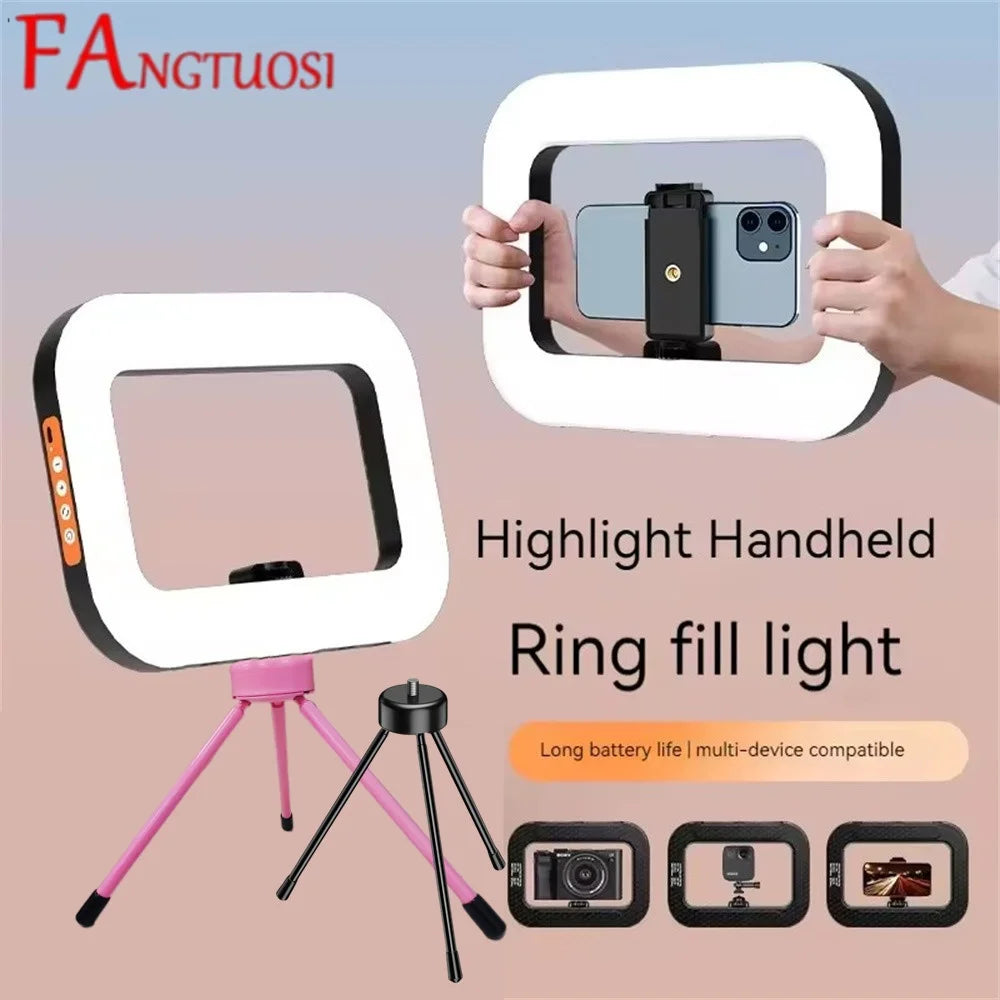 Rechargeable Handheld Ring LED Fill Light for Phone & Live Streaming