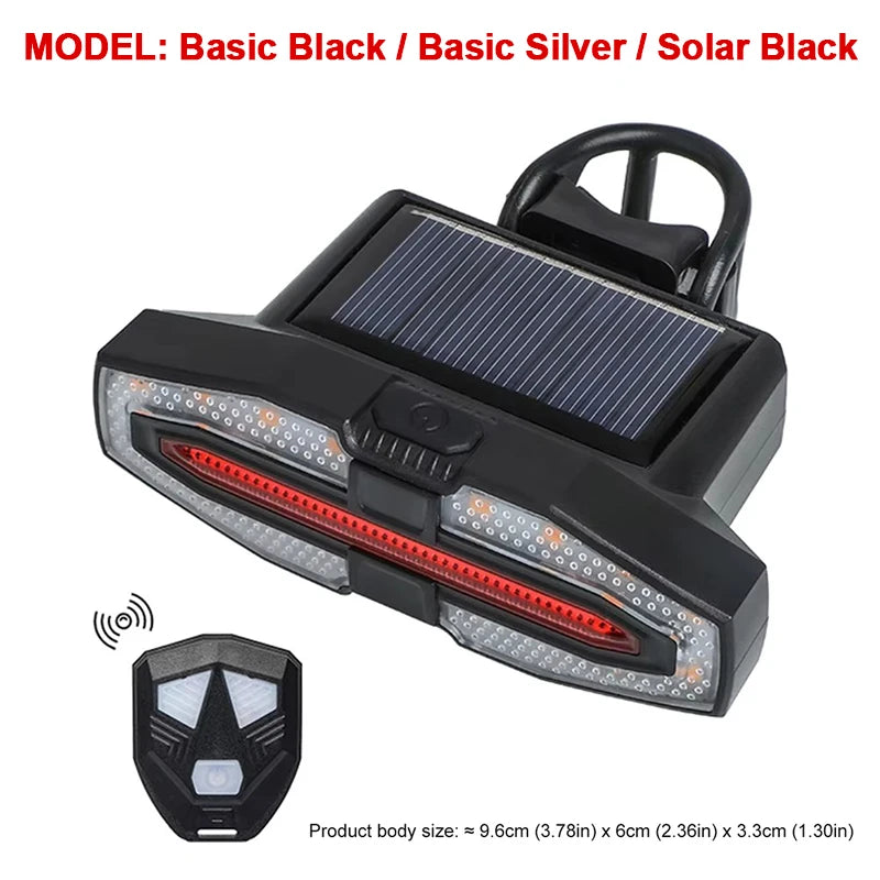 Wireless Bike Turn Signal Taillight with Remote – Rechargeable Cycling Rear Lamp