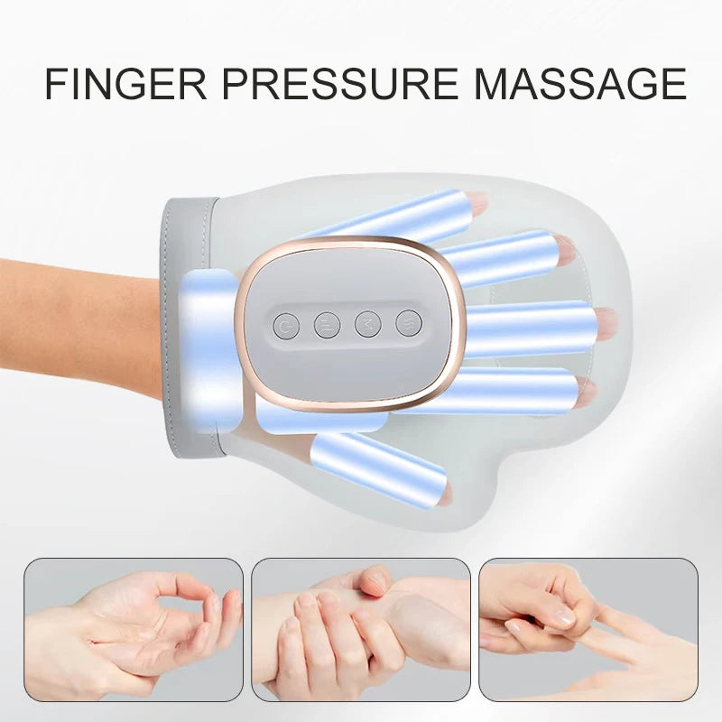 Electric Hand Massager with Air Compression & Heat – Portable Finger & Wrist Pain Relief Massage Device