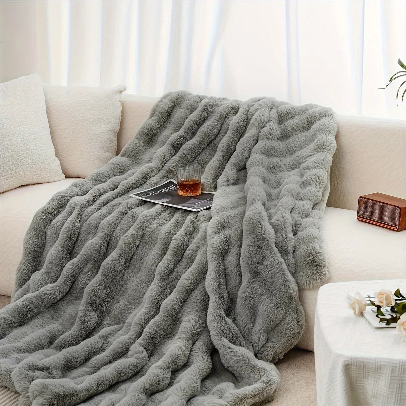 Cozy Rabbit Fleece Blanket