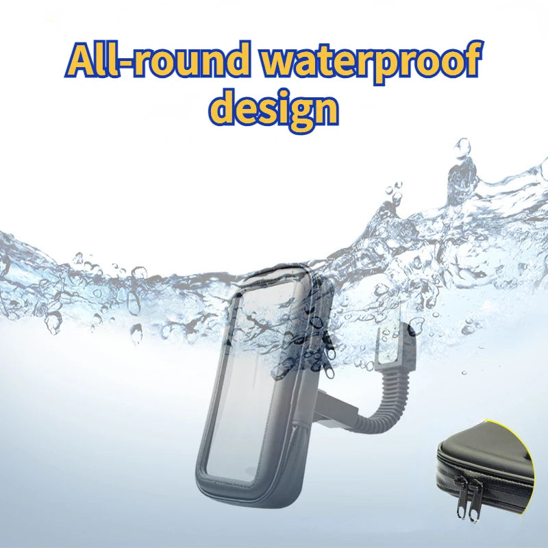 Waterproof Bike & Motorcycle Phone Holder Case – Handlebar Mount for iPhone & Samsung