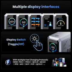 240W GaN Fast Charger PD3.1 | 6-Port USB-C Charging Station for Laptop & Phone