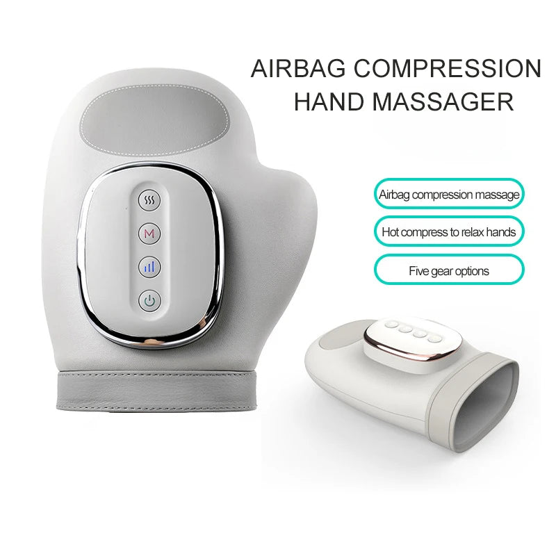 Electric Hand Massager with Air Compression & Heat – Portable Finger & Wrist Pain Relief Massage Device
