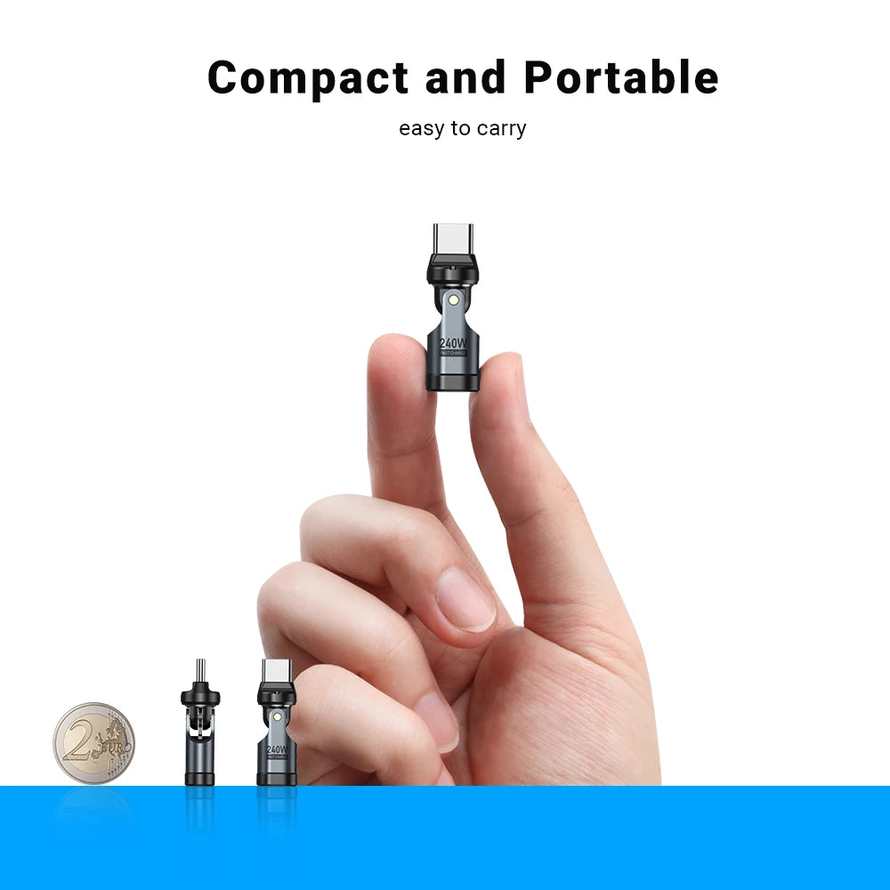 AUFU PD240W USB-C to Type-C OTG Fast Charger Adapter (540° Rotation)