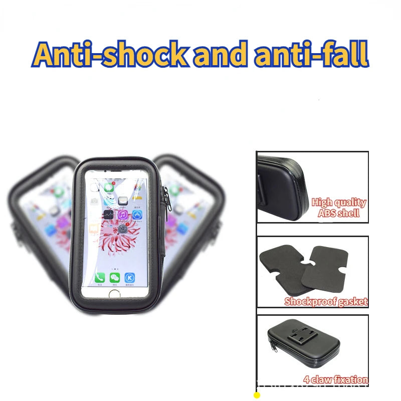 Waterproof Bike & Motorcycle Phone Holder Case – Handlebar Mount for iPhone & Samsung