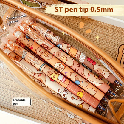 Cute Bear Erasable Gel Pens - 6 Pcs Set